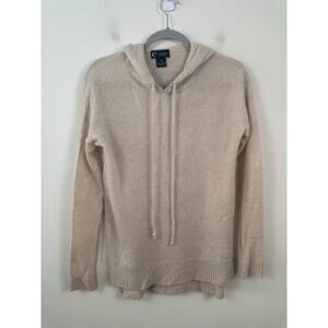 C by Bloomingdales Cashmere Hooded Tunic Sweater Size XS Tan EUC